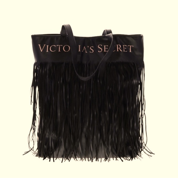 USED BLACK VICTORIA SECRET TOTE - Picture 2 of 9